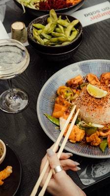 a table of vegan food