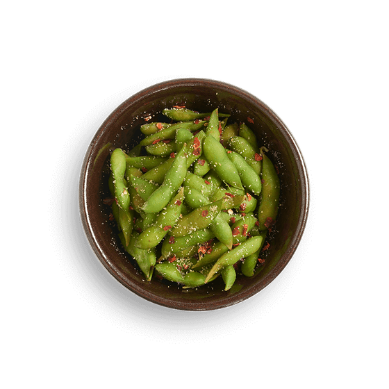 edamame with chilli garlic salt