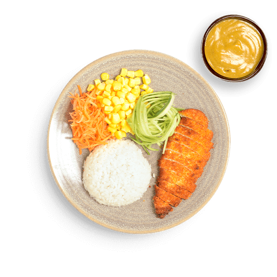 mini chicken katsu with katsu curry sauce