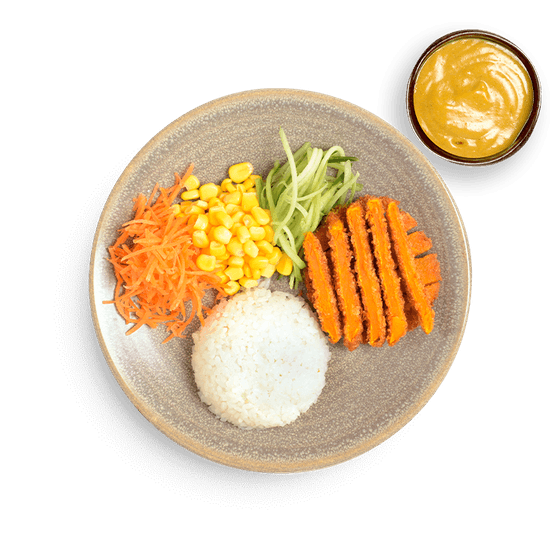mini yasai katsu with katsu curry sauce