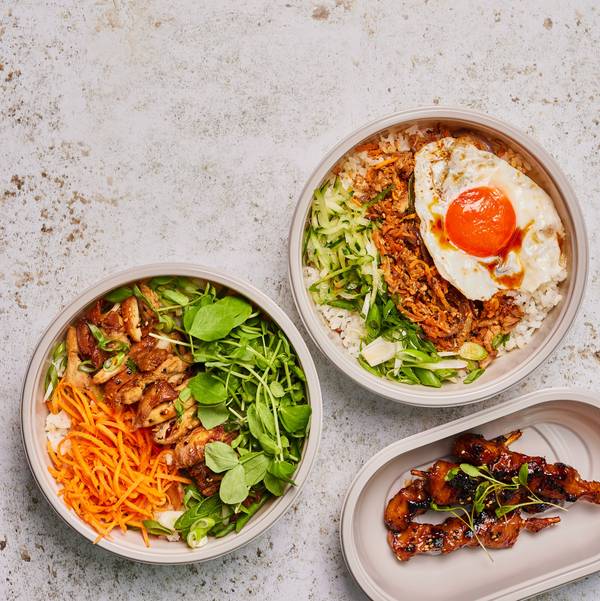 an array of wagamama dishes